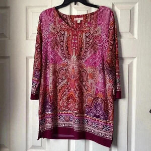 PAISLEY PINK TUNIC TOP SIZE XL
